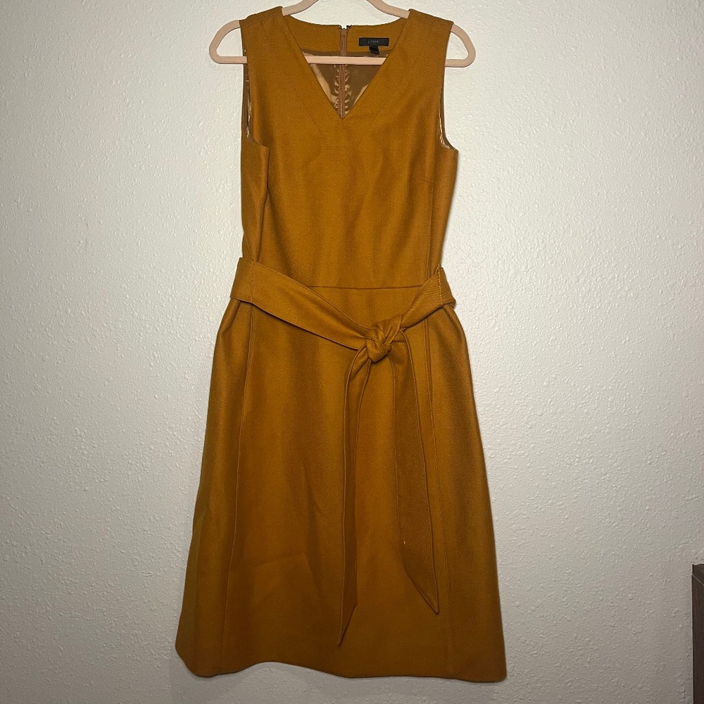 J Crew, 100% Wool Mustard Yellow Dress, 10 TALL